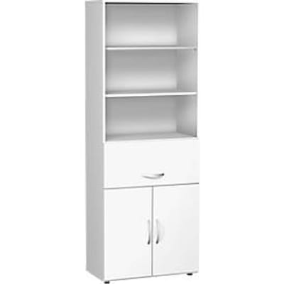 Combikast met hangmappensysteem ALICANTE, 6 ordnerhoogten,  B 800 mm, wit