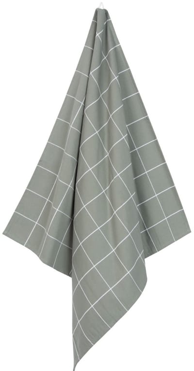 Linolux Theedoek Grote Ruit Grey/Green