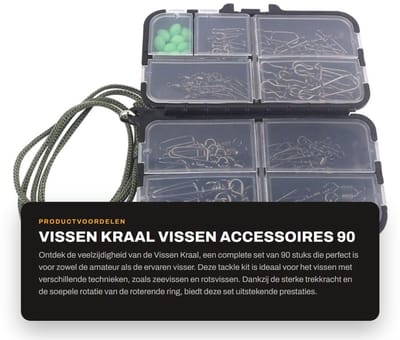 Dailygoods- Vissen Kraal 90 stuks - Vissen Accessoires - Visspullen - Connectoren - Duurzaam ABS-kunststof - Hoge capaciteit - Visaccessoires