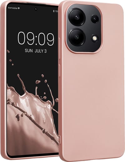 kwmobile telefoonhoesje geschikt voor Xiaomi Redmi Note 13 4G - Hoesje voor smartphone - Back cover in metallic roségoud