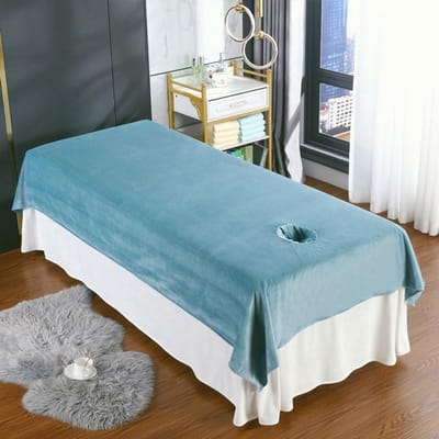 Beschermhoes voor Massagetafel met Gezichtsopening - Zacht en Wasbaar Spa Tafelkleed
