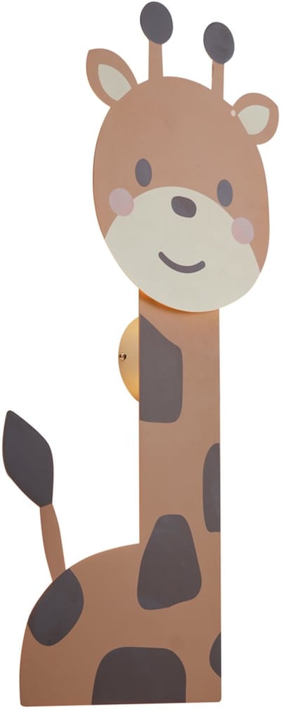 QAZQA animal faces - Voor kinderen Dimbare LED Wandlamp met Dimmer voor binnen - 1 lichts - L 32.9 cm - Bruin - Kinderkamer