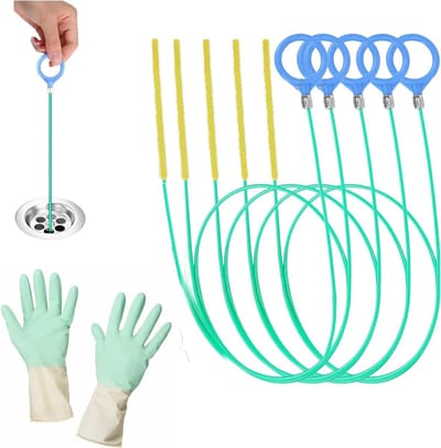 Ontstoppingsgereedschap Set - Afvoer Reiniger - Verstopte Afvoer - Flexibel Metaal - 90 cm - Blauw