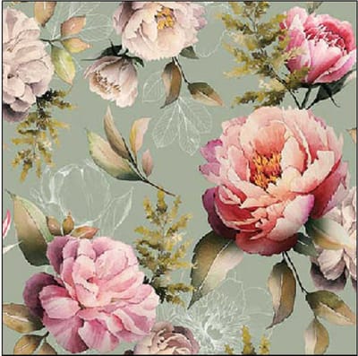 Ambiente Servet 25x25cm Peonies