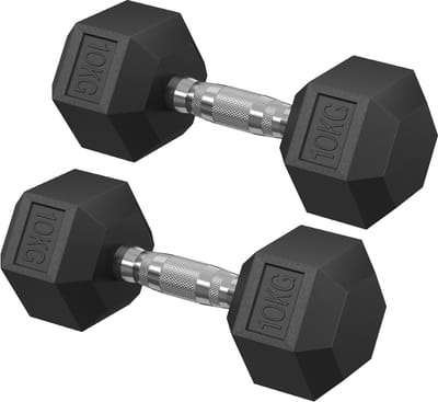 SONGMICS - Dumbells - Halterset 2 Stuks - Dumbells 10 kg - 20 kg Totaalgewicht - Voor Thuisfitness