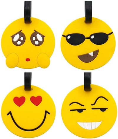 Reis Bagage Labels - Suitcase - Reis ID Label Houder - PVC Identifier - Bagage Tag Houder (Emotie 4 Stuks)