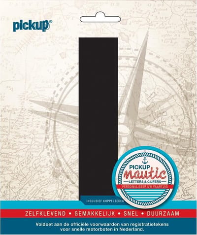 Pickup Nautic plakletter 150mm zwart I - zwart I