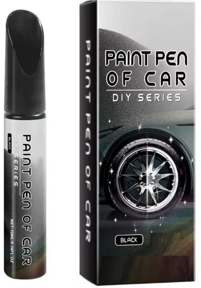 TLVX Zwarte Velgen Schade Reparatie Lakstift / Velg Schade Pen met Kwastje / Velgschade Verf Zwart / Lichtmetalen Velg Kras Herstel / Wielnaaf Reparatie Pen / Wieldoppen reparatie verf / Krassen verwijderen / Black / Permanent / Waterproof