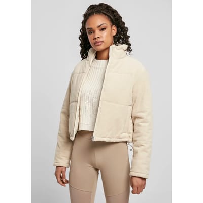 Urban Classics - Corduroy Gewatteerd jack - XL - Creme