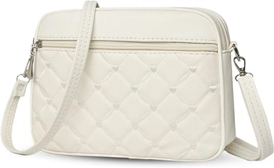 Dames Gesteppte Crossbody Tas - Kleine Hartgestikte PU-Leder Schoudertas - Meerderrits Casual Dagelijkse Tas