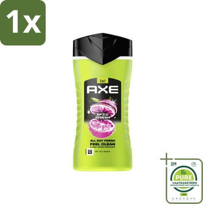 1 x Axe - 3-in-1 Douchegel - Epic Fresh - Grapefruit & Tropical Pineapple - Fresh Boost - 250 ml - Douchegel - 3-in-1 - Axe - Epic Fresh - Grapefruit