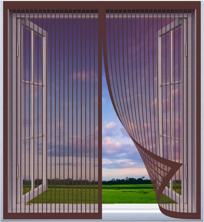 Magnetisch Hor voor Raam Eenvoudige Montage Insectenwerend Bruin 75x100 cm