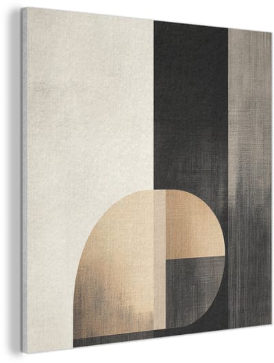 Akoestisch wandpaneel 40x40 cm - Vilt schilderij Vormen - Modern - Zwart - Akoestische panelen - Geluidsdempende wanddecoratie - Geluidsisolatie woonkamer - Muurdecoratie geluidspanelen