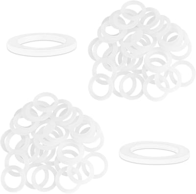 Set van 70 Binnendeur Bevestigingsringen, Kunststof Scharnier Ringen en Wasringen voor Deuren - 15 mm en 16 mm Breed (1 mm en 2 mm Dikte) voor Duurzame Installatie