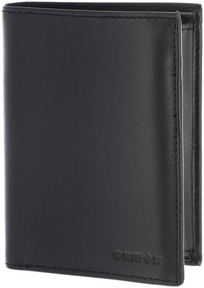 oxmox Leren portemonnee Leather RFID Protect Kombibörse Pure 2.0 Embossed Black zwart