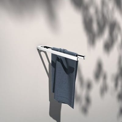 KEUCO Handdoekhouder van metaal, hoogglanzend verchroomd, twee armen, stijf, 45 cm diep, voor badkamer en gastentoilet, wandmontage, Moll