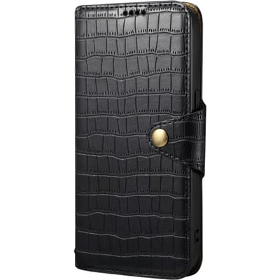 Comfycase Samsung Galaxy S24 Bookcase Hoesje Krokodillenleer Zwart