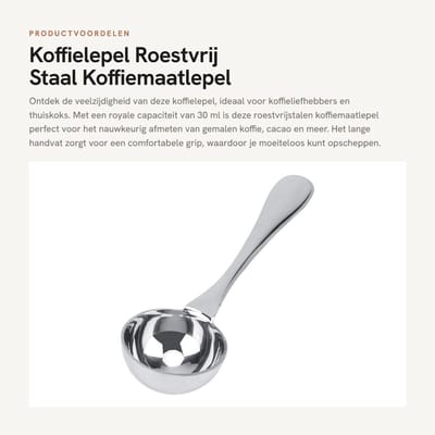 Dailygoods- Koffielepel Roestvrij Staal 15ml/25ml - Maatlepel Set - Koffiemaatlepel - Eetlepel - Handvat - Duurzaam en Veilig