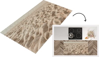 Keukenloper - Loper keuken - Zomer - Zand - Strand - 120x60 cm - Keukenloper vinyl