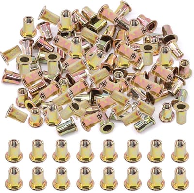 120 Stuks M3 Half Hex Body Flens Rivet Nuts - Gegalvaniseerde Koolstofstaal Insteekmoeren Set voor Bevestiging en Montage