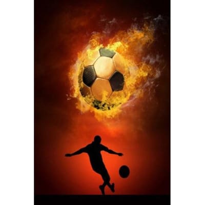 5D DIY Diamant Mozaïek Voetbal en Spelers hobby Diamant Schilderij Woondecoratie Cadeau Kruissteek 20X30CM orange