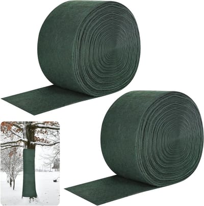 Set van 2 Beschermhoezen voor Bomen in de Winter, 12 x 150 m, Fleecebandages voor Planten, Bescherming tegen Vorst en Vocht, Houd Planten Warm en Gezond