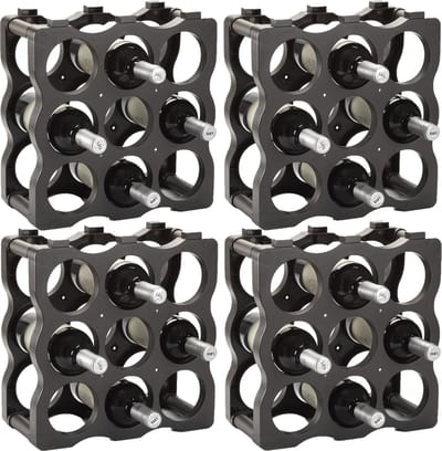 PlasticForte Wijnrek - stapelbaar - voor 36x flessen - 36 x 12,5 x 36 cm - kunststof