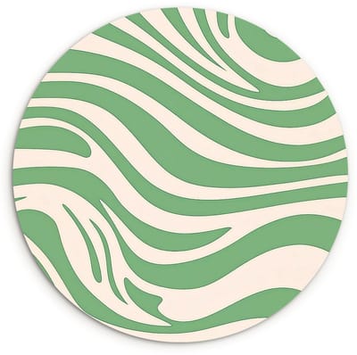 WallCircle® Wandcirkel 120x120 cm - Muurcirkel Zebrapatroon - Groen - Retro - Muurdecoratie woonkamer - Wanddecoratie slaapkamer - Kamer decoratie accessoires - Ronde schilderijen XXL