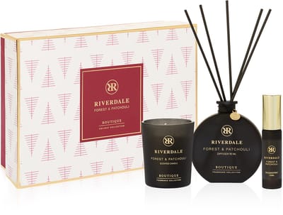 Riverdale - Geschenkset - Forest & Patchouli - Medium - Zwart - Geurstokjes, geurkaars en huisparfum