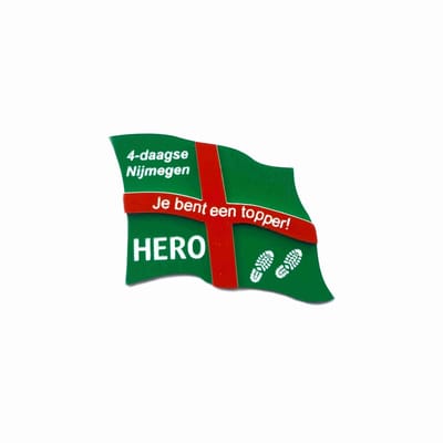 Nijmeegse vierdaagse speld/broche - vierdaagse - 4-daagse - Nijmegen - HERO - Je bent een topper! - gegraveerd - laser graveren - graveren - broche - uniek cadeau - cadeau - Kado - vierdaagsekado