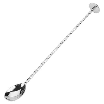 Jhubersproducts - Cocktail Mengen stok - Rvs Lange Steel Lepel - Antislip Handvat - Gelaagdheid Tool - Voor Bar Barman Drank Koffie - Zilver