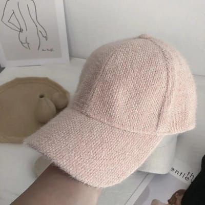 Herfst Winter Effen Kleur Baseball Cap Mode Vrouwen Vizier Hoed Wit Zwart Warm Cap Pluche Baseball Caps roze