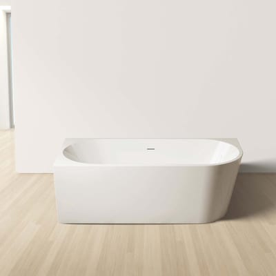 Zimmer Hoekbad Links 170x78x58 cm Glanzend Wit – Acryl Ligbad Inclusief Afvoerset en Click Waste
