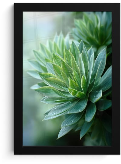 Poster in lijst - Fotolijst 20x30 cm - Posters - Blad - Plant - Groen - Textuur - Posterlijst zwart - Decoratie - Wanddecoratie woonkamer - Muurdecoratie slaapkamer