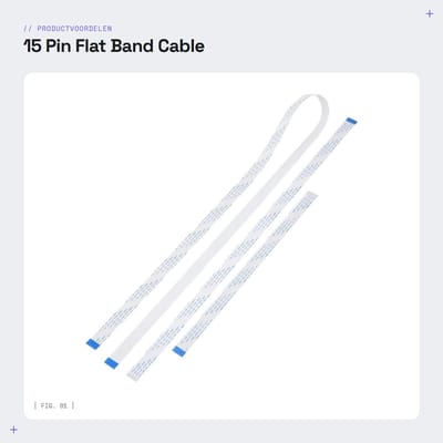 Dailygoods - 15 Pin Flat Band Cable - Flexibele kabel - Ultra dun - 3 stuks - Compatibel met camera's - Geschikt voor elektronische apparaten