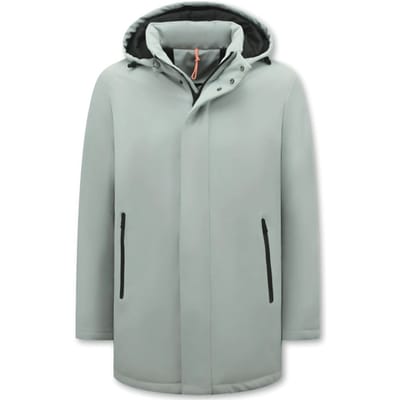 Winterjas Heren Waterdicht - Parka Jas Heren - Lange winterjas heren - 8766 - Witte Jas
