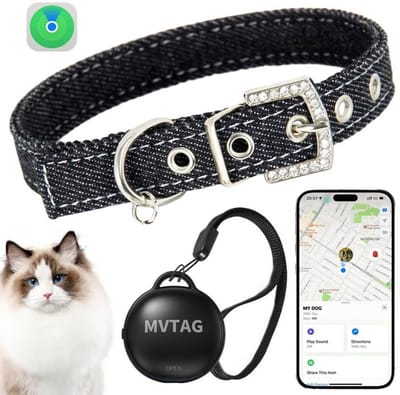 GPS-kattentracker met Wereldwijde Tracking | Verstelbare Maat voor Katten | IP67 Waterdicht | Geen Maandelijkse Kosten