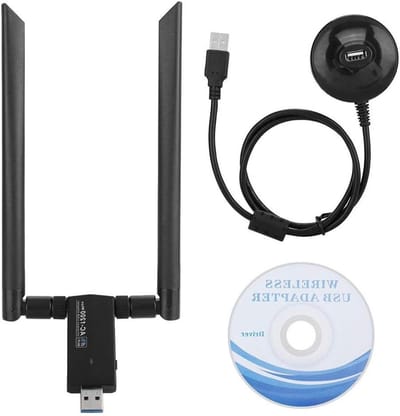 Draadloze Netwerkkaart - Wifi Dongle Adapter - Internet Verbinden - Dubbele Frequentie Selectie - USB 3.0 - Standaard