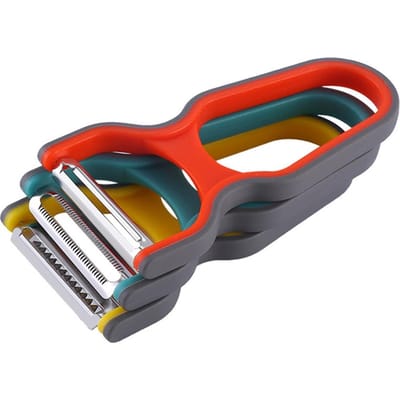 3 stuks roestvrijstalen multifunctionele aardappelschiller, fruitgroentehakker, mini-aardappelrasp, willekeurige kleur, keukengereedschap