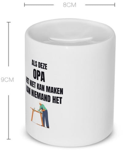 Akyol - als deze opa het niet kan maken dan kan niemand het Spaarpot - Opa - cadeau opa - cadeau - verjaardag opa - 350 ML inhoud