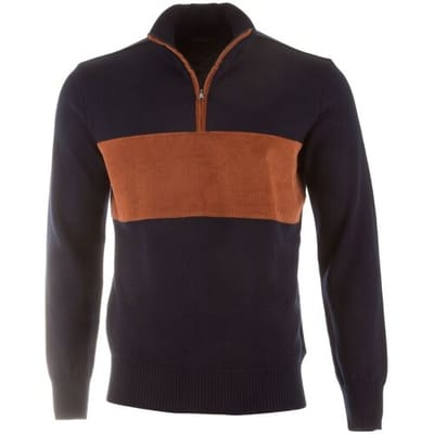 Paul & Shark Trui Wool Half Zip Velvet Body Stripe Navy / male