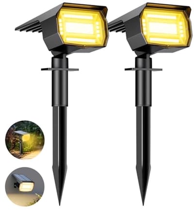 Solarspots voor Buiten met 72 LEDs - Waterdichte LED-Tuinverlichting - Warmwit
