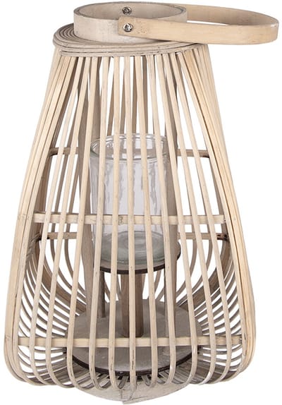 Clayre & Eef Windlicht 27x27x42 cm Beige Rotan