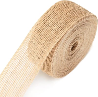 Natuurlijke Jute Lint 3.8cm x 10m, Vintage Burlap voor Cadeauverpakking, Kerstdecoraties en Bruiloften