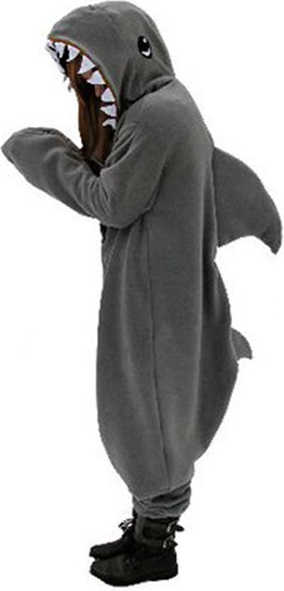 KIMU® Onesie Haai Baby Pakje - Maat 62-68 - Haaienpak Kostuum Grijs Vis Shark Pak - Babypakje Zacht Boxpakje Kraamkado Boxpakje Pyjama Festival