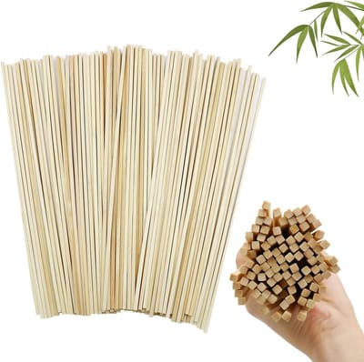 Pack van 100 Suikerwatestokken van Hout - 300 mm x 4 mm - Ideaal voor Suikerwattenmachine, Feestjes en Creatieve Projecten