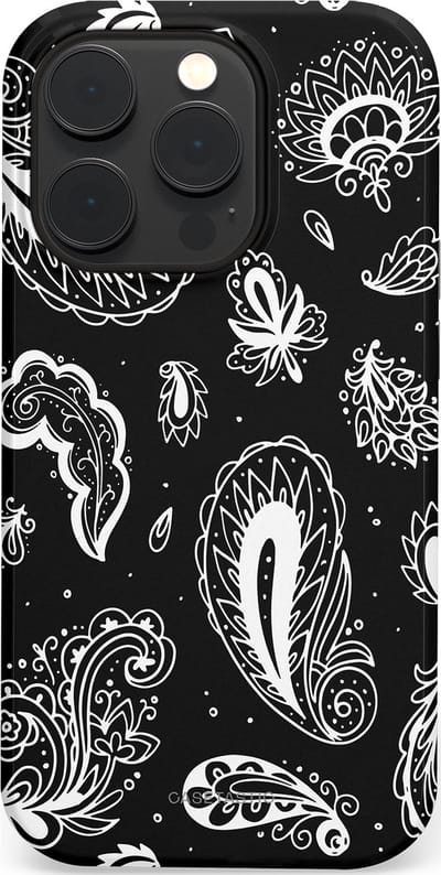 Casetastic Hoesje Geschikt voor Apple iPhone 14 Pro Magsafe - Stijlvolle Beschermende Duo-layer Case - Paisley pracht