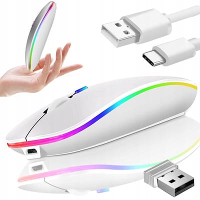 Slanke draadloze gamingmuis voor pc's en laptops - Oplaadbare 2,4 GHz Bluetooth optische muis