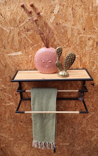 Casa Vivante Jeff hangende rek zwart B 20 x L 58 x H 29,5cm