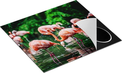Chefcare Inductie Beschermer Kudde Flamingo's in de Jungle in het Water - 60x50 cm - Afdekplaat Inductie - Kookplaat Beschermer - Inductie Mat